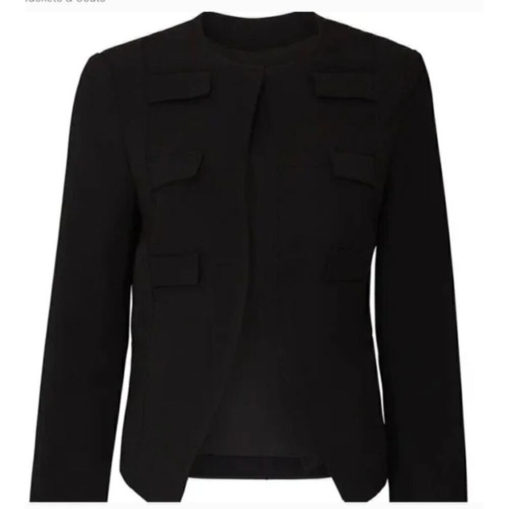 Derek Lam Military Blazer Open Front Black EU52